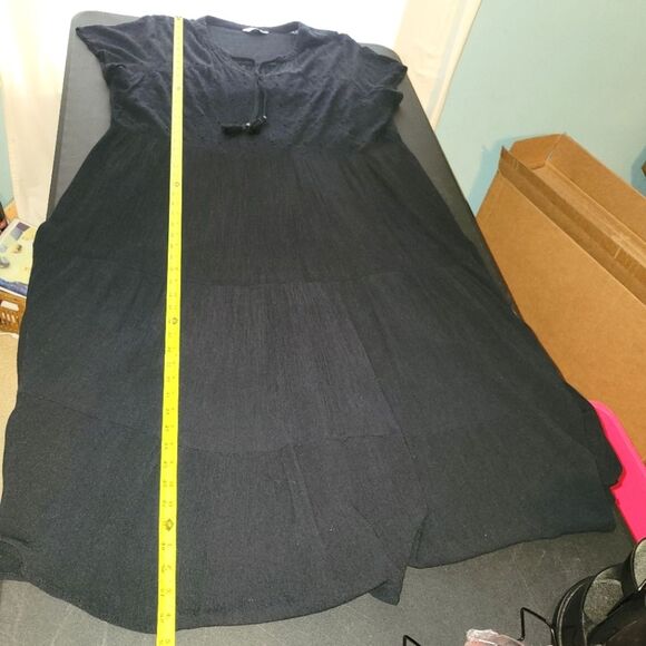 Sonoma Black Tiered Boho Maxi Dress 2X - Picture 14 of 15